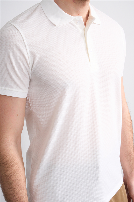 Çetinkaya Mentality 4607 Polo Yaka Regular Modelli T-shirt Beyaz
