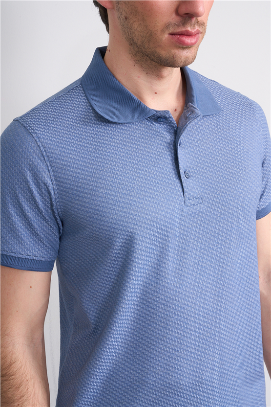 Çetinkaya Mentality 4607 Polo Yaka Regular Modelli T-shirt Mavi