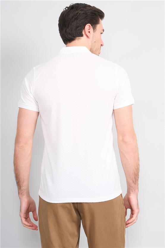 Çetinkaya Mentality 4607 Polo Yaka Regular Modelli T-shirt Beyaz