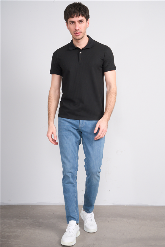 Çetinkaya Mentality 4607 Polo Yaka Regular Modelli T-shirt Siyah