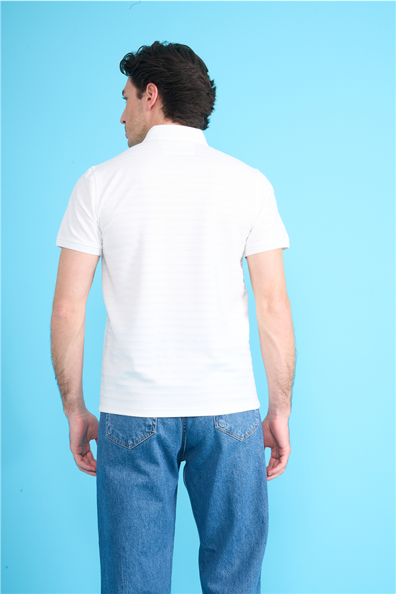 Çetinkaya Mentality 4620 Polo Yaka Regular Modelli T-shirt Beyaz