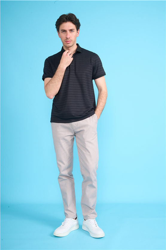 Çetinkaya Mentality 4620 Polo Yaka Regular Modelli T-shirt Siyah