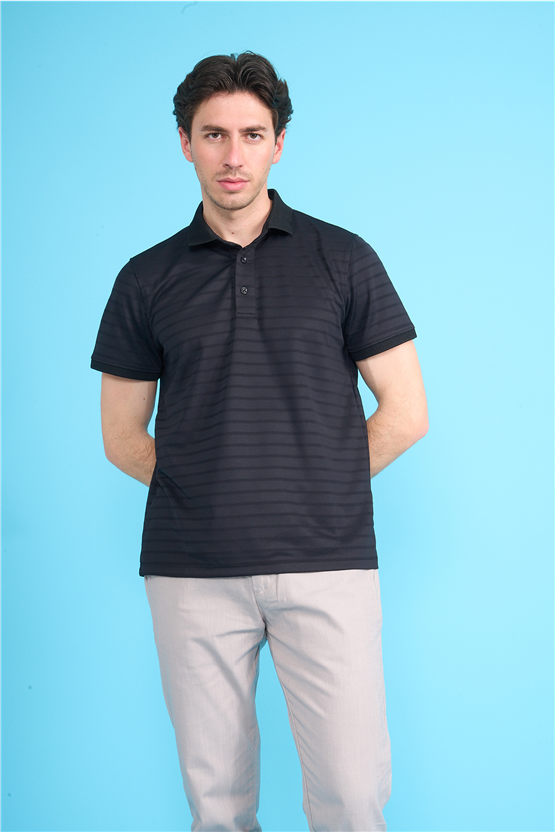 Çetinkaya Mentality 4620 Polo Yaka Regular Modelli T-shirt Siyah