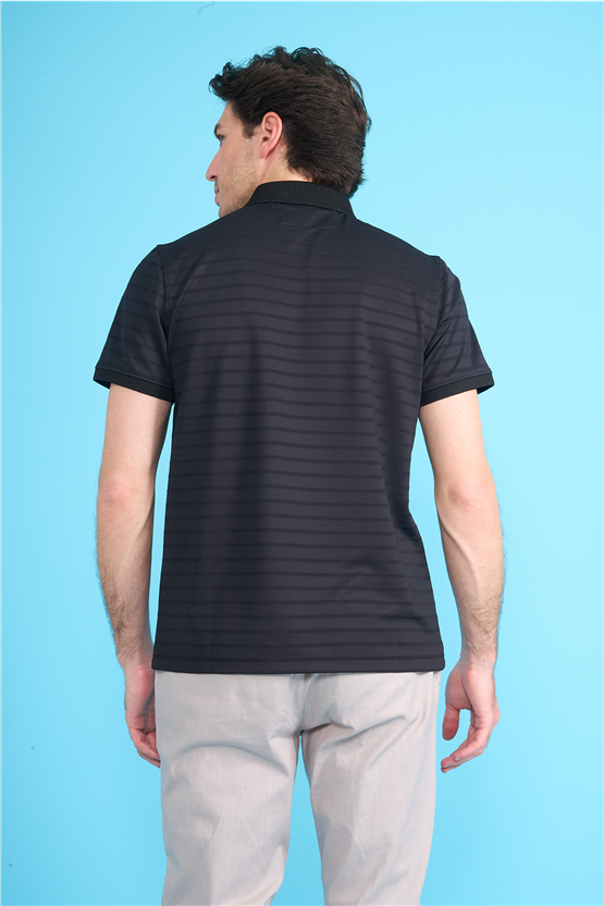 Çetinkaya Mentality 4620 Polo Yaka Regular Modelli T-shirt Siyah
