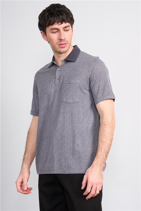 Çetinkaya Mentality 4627 Polo Yaka Regular Modelli T-shirt Füme