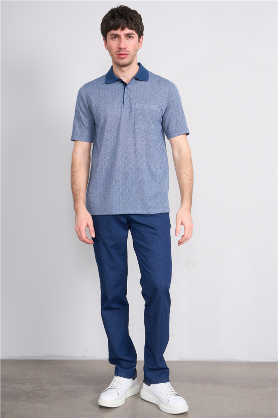 Çetinkaya Mentality 4627 Polo Yaka Regular Modelli T-shirt İndigo