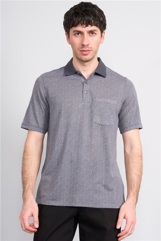 Çetinkaya Mentality 4627 Polo Yaka Regular Modelli T-shirt Füme