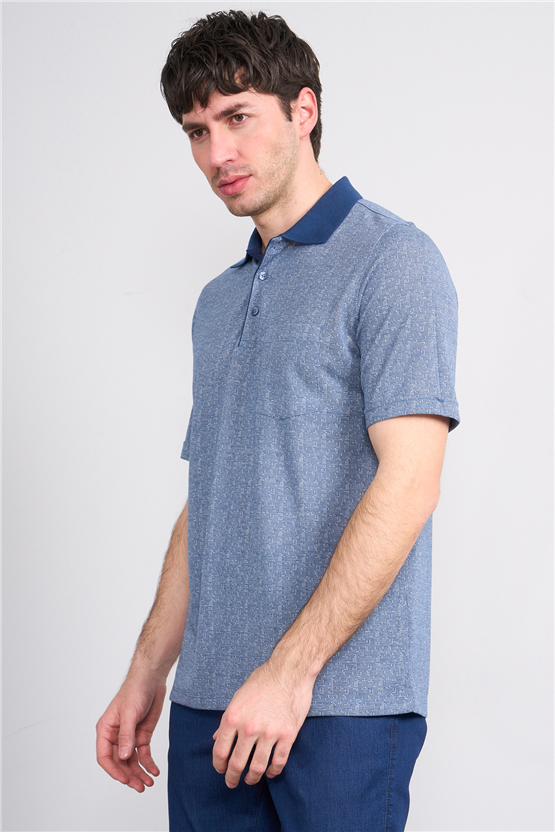 Çetinkaya Mentality 4627 Polo Yaka Regular Modelli T-shirt İndigo