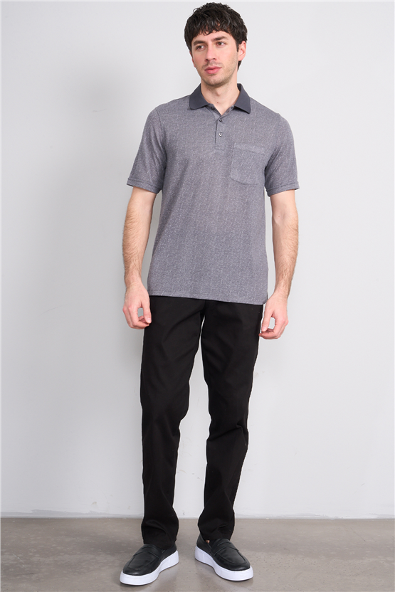 Çetinkaya Mentality 4627 Polo Yaka Regular Modelli T-shirt Füme