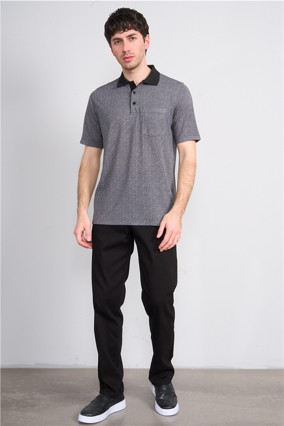 Çetinkaya Mentality 4627 Polo Yaka Regular Modelli T-shirt Siyah