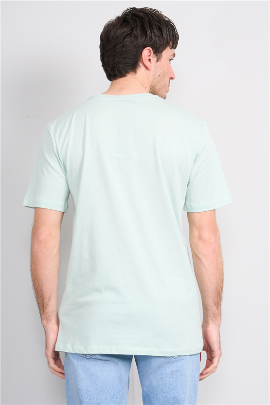 Çetinkaya Mentality 4635 Bisiklet Yaka Regular Baskılı T-shirt Çağla