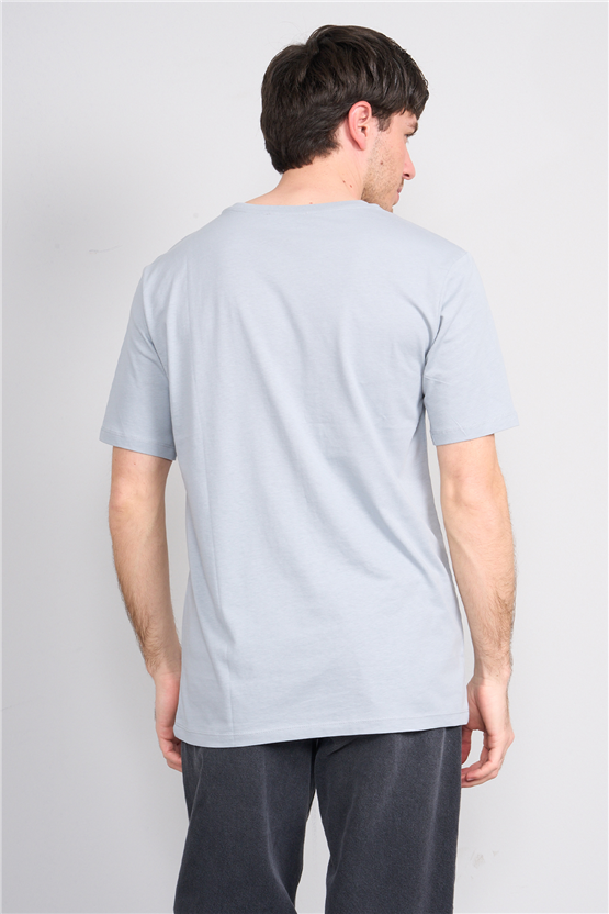 Çetinkaya Mentality 4642 Bisiklet Yaka Regular Baskılı T-shirt Açık Gri