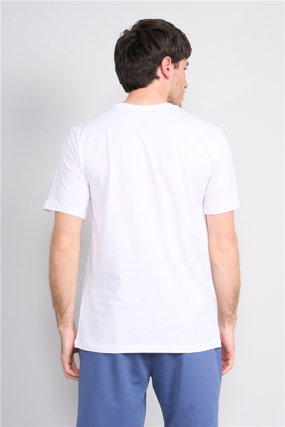 Çetinkaya Mentality 4646 Bisiklet Yaka Regular Baskılı T-shirt Beyaz