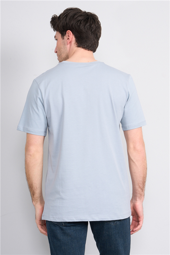 Çetinkaya Mentality 4647 Bisiklet Yaka Regular Baskılı T-shirt Açık Gri