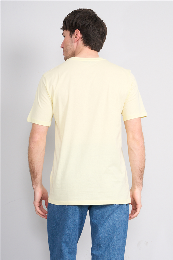 Çetinkaya Mentality 4649 Bisiklet Yaka Regular Baskılı T-shirt Uçuk Sarı