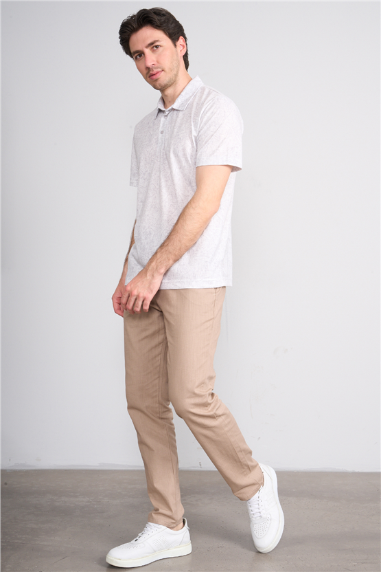 Çetinkaya Mentality 4772 Polo Yaka Regular Micro İnterlok T-shirt Gri