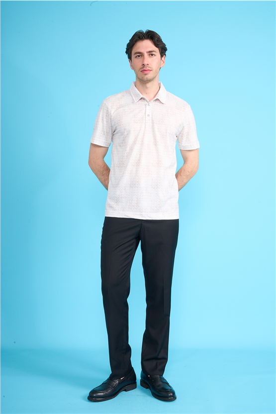 Çetinkaya Mentality 4772 Polo Yaka Regular Micro İnterlok T-shirt Bej