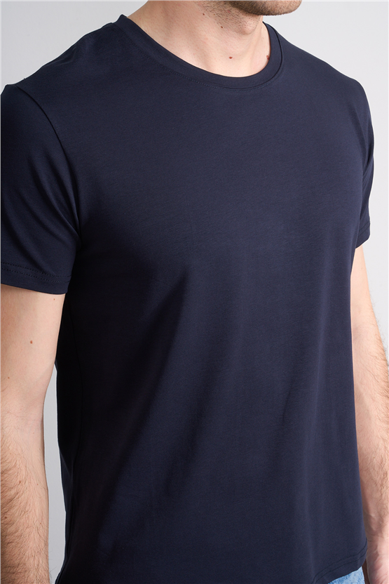 Çetinkaya Mentality 4831 Bisiklet Yaka Regular Baskılı T-shirt Lacivert