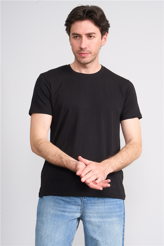 Çetinkaya Mentality 4831 Bisiklet Yaka Regular Baskılı T-shirt Siyah