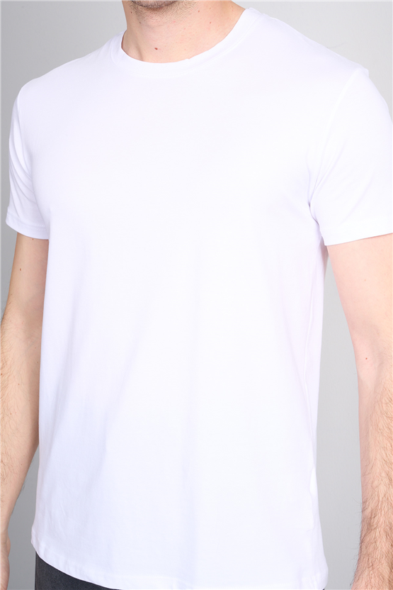 Çetinkaya Mentality 4831 Bisiklet Yaka Regular Baskılı T-shirt Beyaz