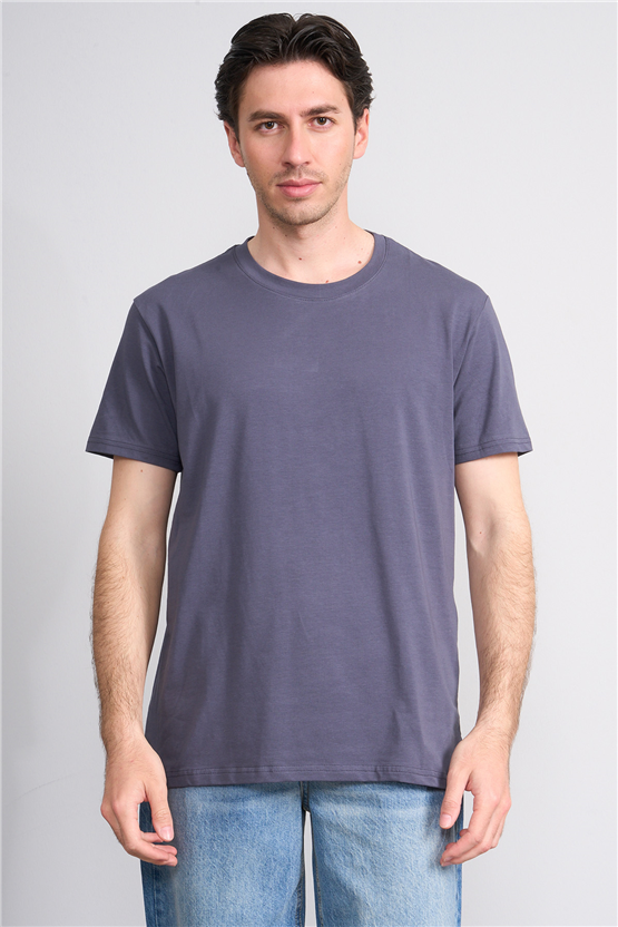 Çetinkaya Mentality 4831 Bisiklet Yaka Regular Baskılı T-shirt Füme