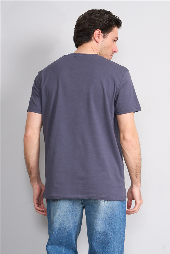 Çetinkaya Mentality 4831 Bisiklet Yaka Regular Baskılı T-shirt Füme
