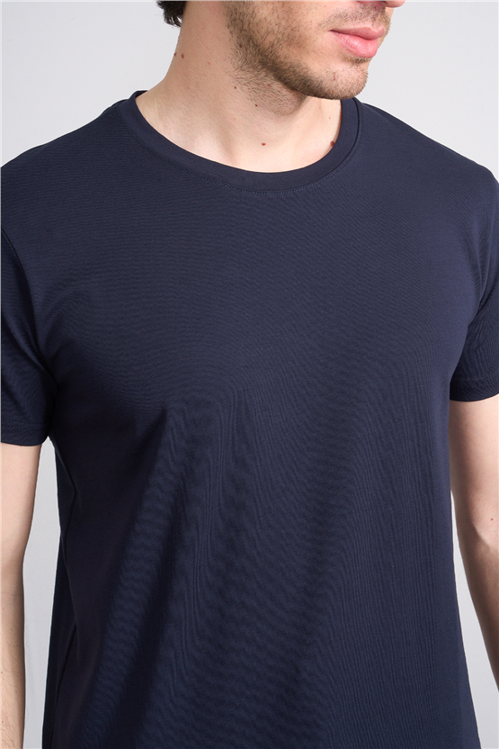Çetinkaya Mentality 4831 Bisiklet Yaka Regular Baskılı T-shirt Lacivert