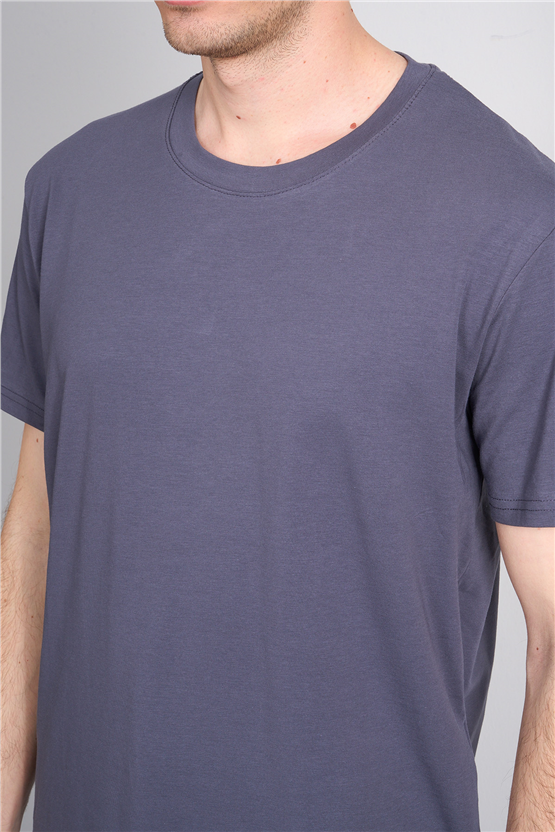 Çetinkaya Mentality 4831 Bisiklet Yaka Regular Baskılı T-shirt Füme