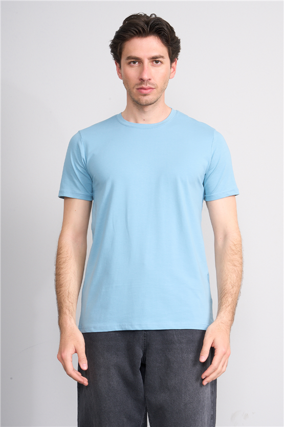 Çetinkaya Mentality 4831 Bisiklet Yaka Regular Baskılı T-shirt Mavi
