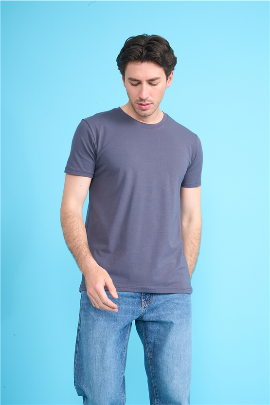 Çetinkaya Mentality 4831 Bisiklet Yaka Regular Baskılı T-shirt Füme