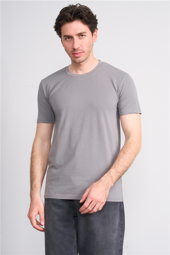 Çetinkaya Mentality 4831 Bisiklet Yaka Regular Baskılı T-shirt Açık Gri
