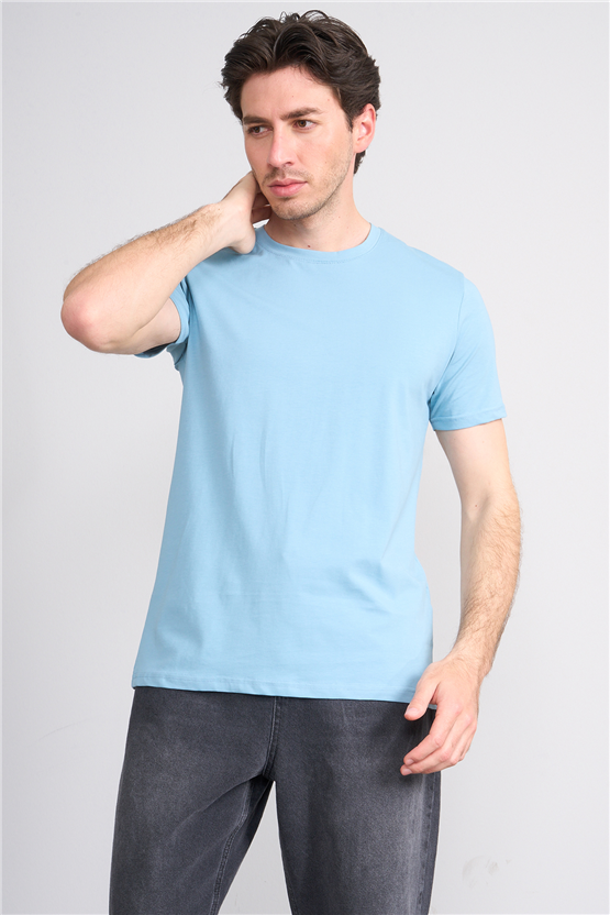 Çetinkaya Mentality 4831 Bisiklet Yaka Regular Baskılı T-shirt Mavi