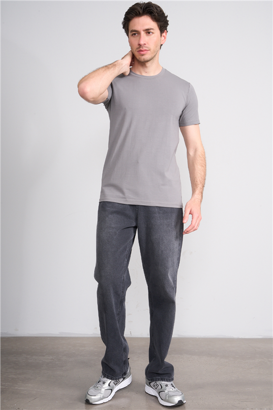Çetinkaya Mentality 4831 Bisiklet Yaka Regular Baskılı T-shirt Açık Gri
