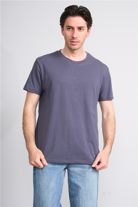 Çetinkaya Mentality 4831 Bisiklet Yaka Regular Baskılı T-shirt Füme