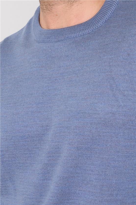 Çetinkaya Mentality 5143 Erkek Bisiklet Yaka Triko İndigo