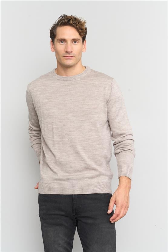 Çetinkaya Mentality 5143 Erkek Bisiklet Yaka Triko Vizonmelanj