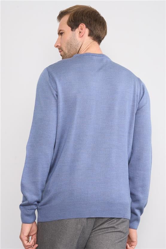 Çetinkaya Mentality 5143 Erkek Bisiklet Yaka Triko İndigo