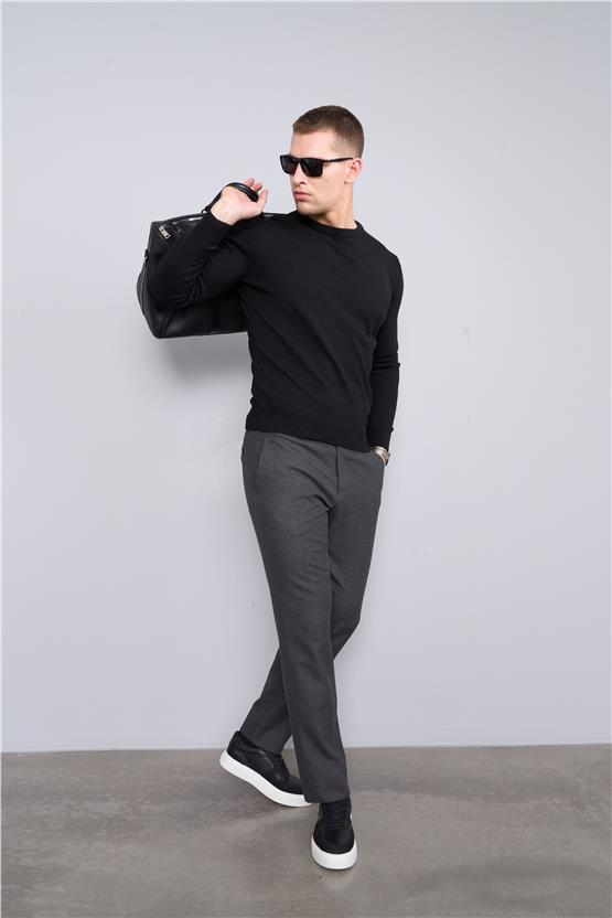 Çetinkaya Mentality 5143 Erkek Bisiklet Yaka Triko Siyah