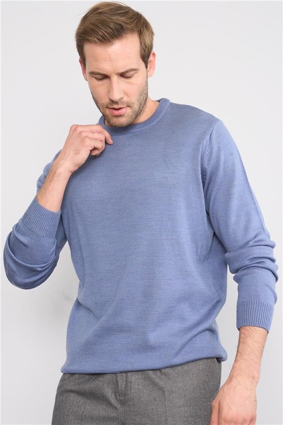 Çetinkaya Mentality 5143 Erkek Bisiklet Yaka Triko İndigo