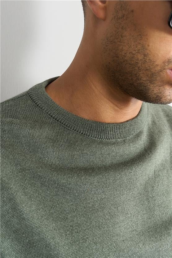 Çetinkaya Mentality 5143 Erkek Bisiklet Yaka Triko Haki