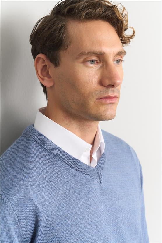 Çetinkaya Mentality 5144 Erkek V Yaka Triko İndigo