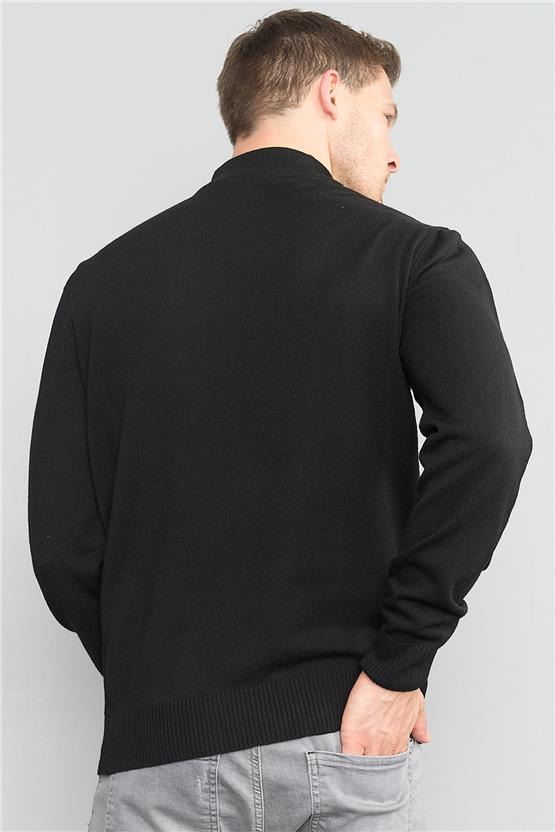 Çetinkaya Mentality 5145 Erkek Yarım Balıkçı Yaka Triko Siyah