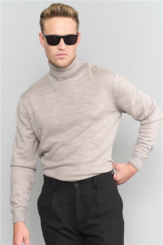 Çetinkaya Mentality 5146 Erkek Tam Balıkçı Yaka Triko Vizonmelanj