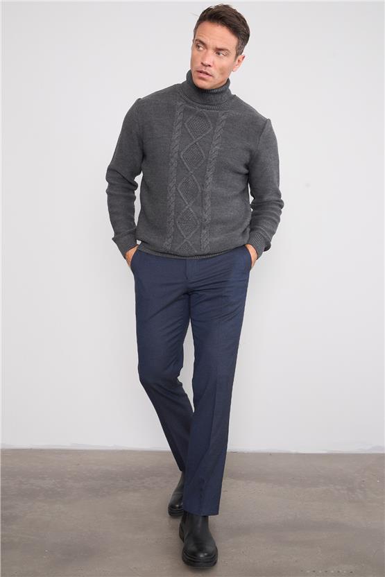 Çetinkaya Mentality 5150 Balıkçı Yaka Regular Triko Antrasitmelanj