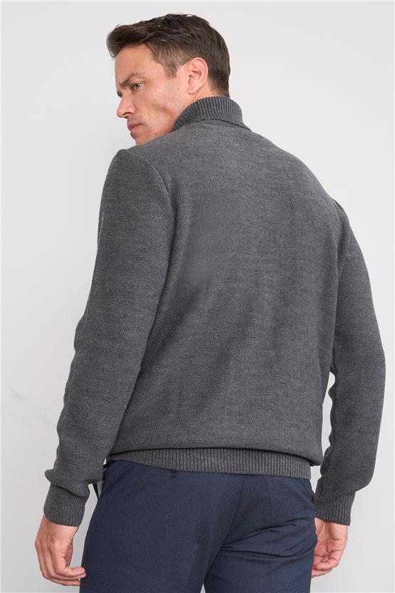 Çetinkaya Mentality 5150 Balıkçı Yaka Regular Triko Antrasitmelanj