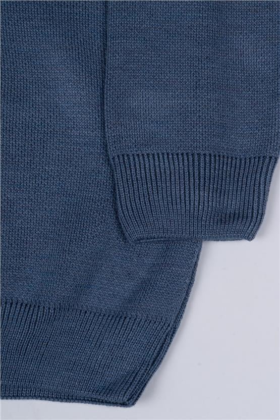 Çetinkaya Mentality 5151 Bisiklet Yaka Regular Triko İndigo