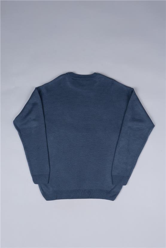 Çetinkaya Mentality 5151 Bisiklet Yaka Regular Triko İndigo