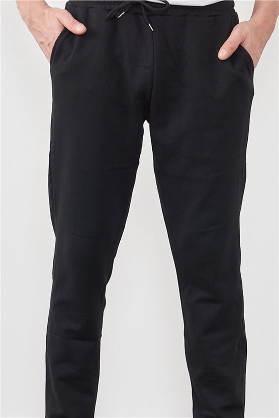 Çetinkaya Mentality 621 Rejenere Düz Paça Siyah Eşofman Alt