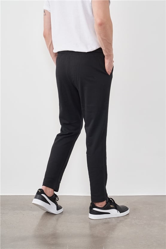 Çetinkaya Mentality 621 Rejenere Düz Paça Siyah Eşofman Alt