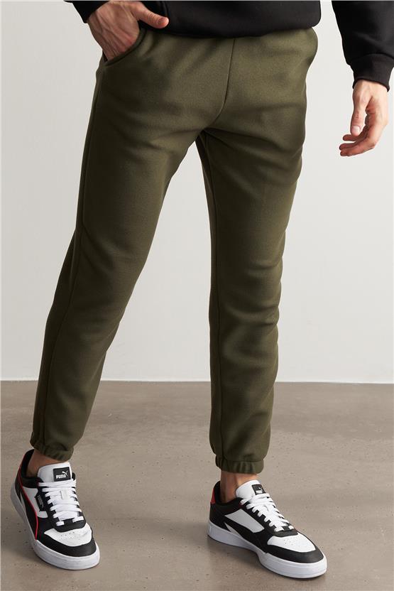 Çetinkaya Mentality 680 Düz Paça Polar Eşofman Alt Haki